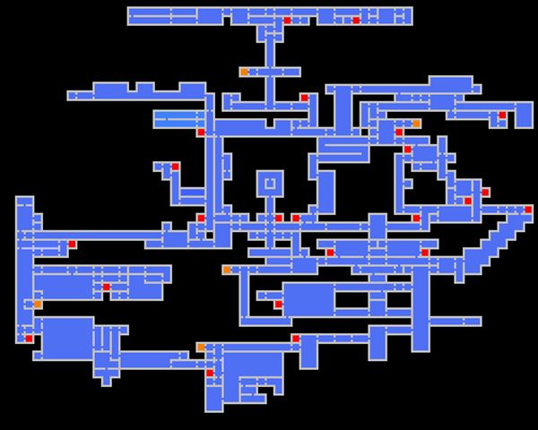 Screenshot of the map of Castlevania: Symphony of the Night